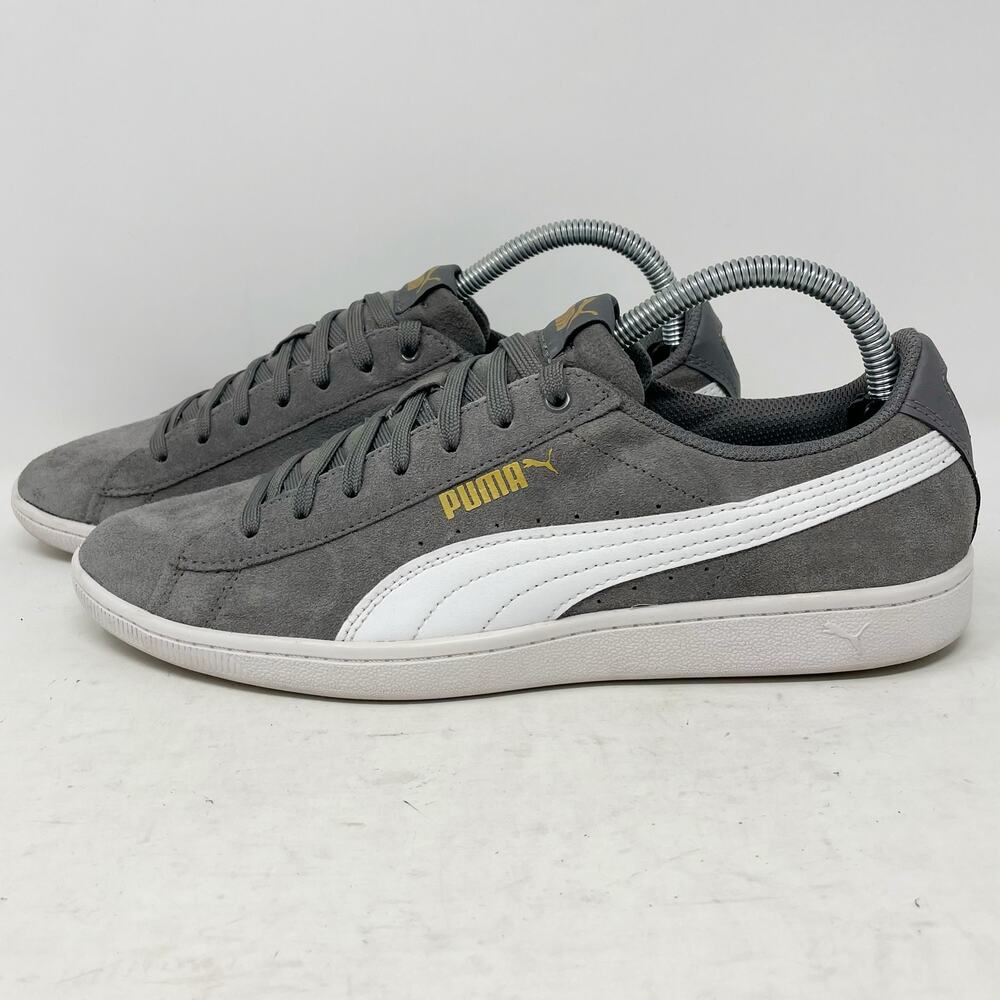 Puma Grey Suede Vikky Low Sneakers Womens Size 10